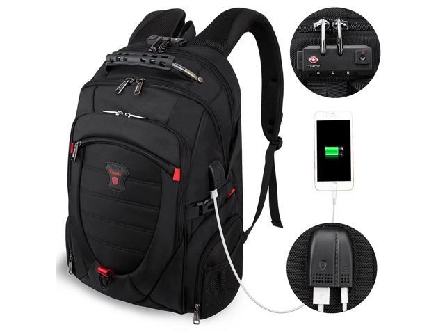 Durable Water Resistant Big College School Bag Travel Laptop Backpack,TSA Friendly Approved 17 Inch Large Business Travel Computer Backpack with USB Charging Cable /& Headphone Hole,RFID Protection