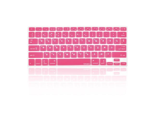 FULL HOT PINK Keyboard Skin Cover Case for Macbook White 13/"