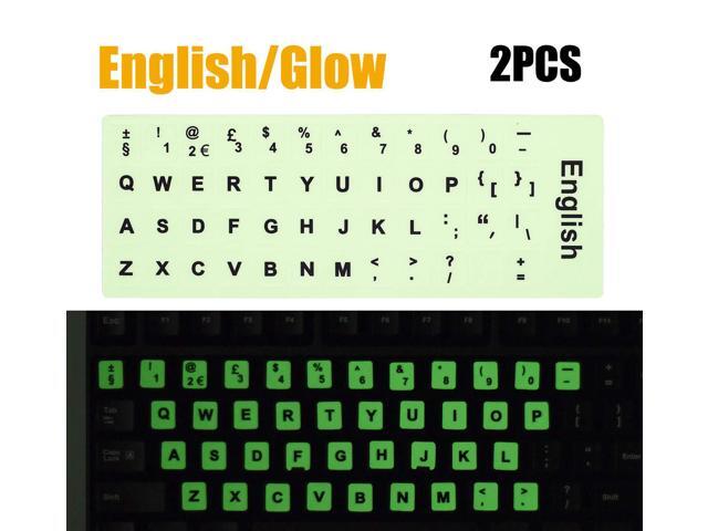 Keyboard Letters 2PCS Pack Universal English Keyboard Stickers Glow in The Dark