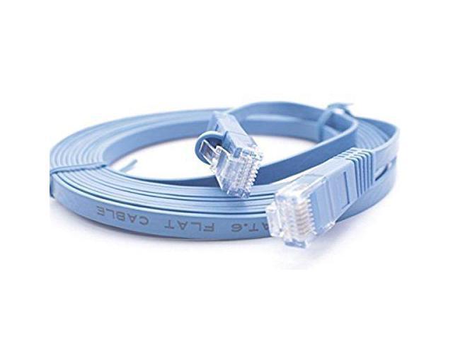 Flat Ethernet Cable ACL 3 Feet RJ45 Ultra Premium 32AWG Cat6 550 MHZ 10 Pack Blue 