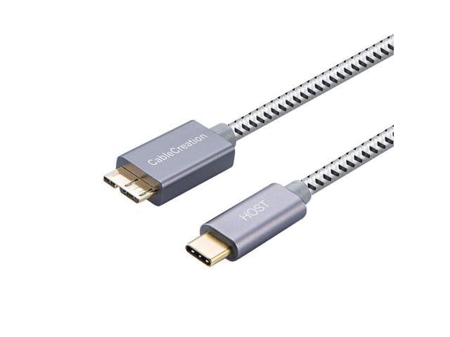 Gen2/ 10Gbps Generic USB C to Micro B 3.0 Cable 1ft USB 3.1 External Hard Drive Cable Compatible with MacBook Pro 