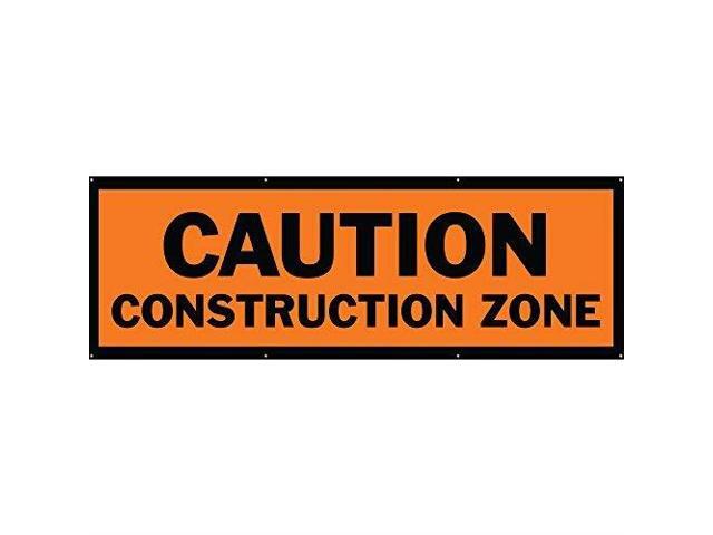 Half Price Banners Caution Construction Zone Banner Indoor