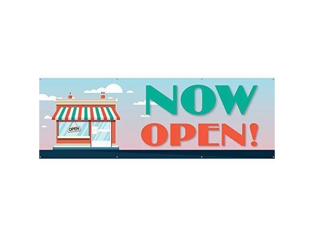 Half Price Banners Now Open Banner Indoor Outdoor 3 X8