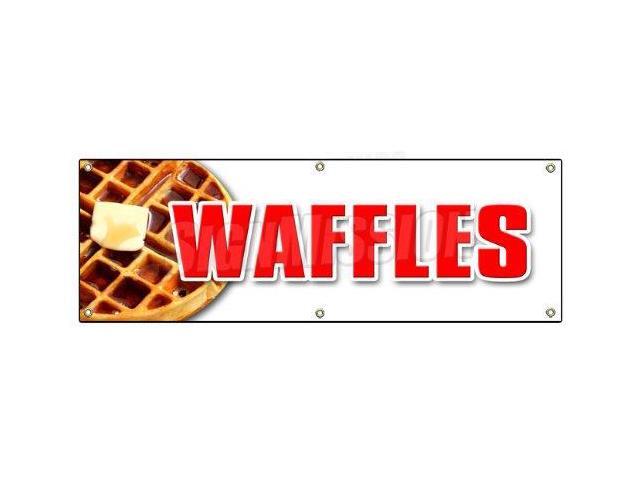 72 Waffles Banner Sign Breakfast Sweets Batter Belgian Syrup
