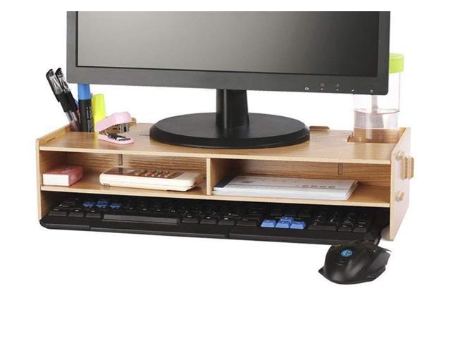 Crayfomo Wooden Monitor Stand Riser Laptop Desk Shelf Monitor