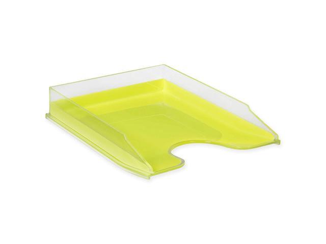 Homecrate Modern Desk Organizer Stackable Letter Tray Clear Lime Desk Organizer Stackable Letter Tray