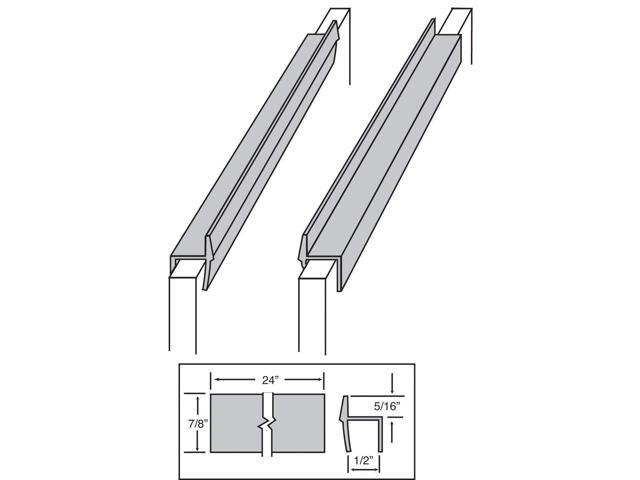 Custom Accents PVC Hanging File Rail for 1//2 Drawer Sides 2 Feet Long Black