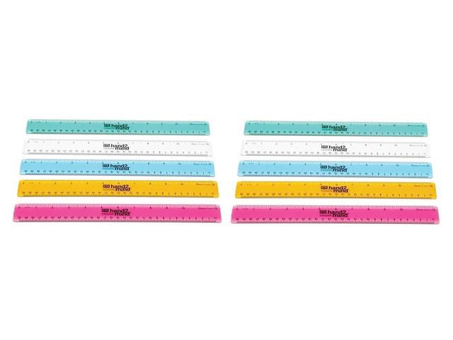 Clear PACK OF 2 15 cms 6 inchs Shatter resistant Ruler Plastic  150mm 