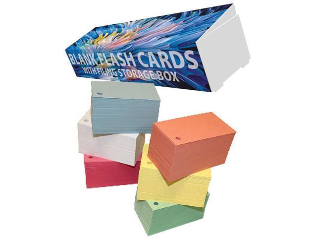 Single Hole Punched 5 for sale online Blank Flash Cards With Rings Assorted Colors 1000 Index 