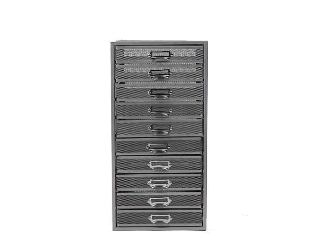 Mind Reader 10cabmesh Sil Mesh 10 Cabinet Metal Drawers File