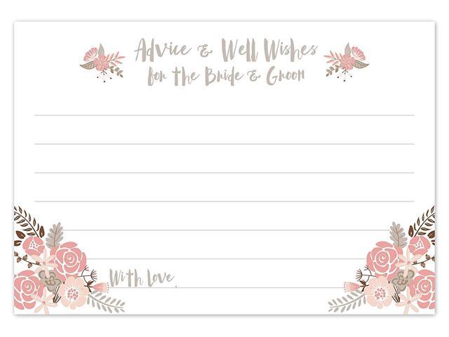 Boho Floral Wedding Advice Cards 50 Count Advice Well Wishes