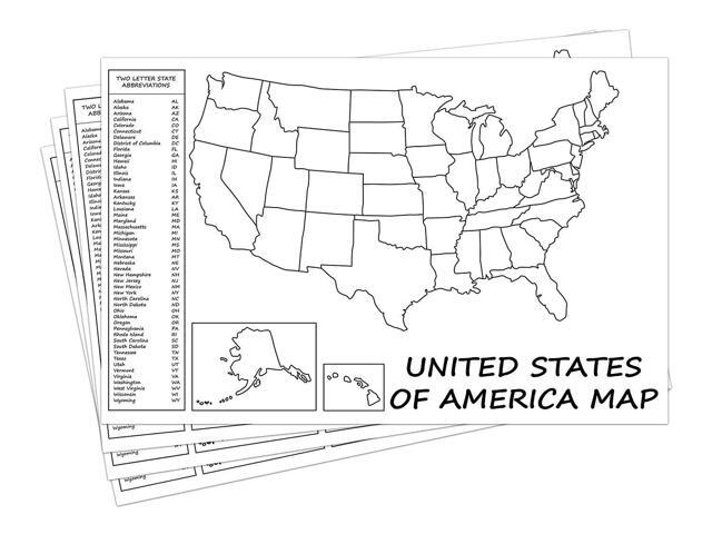 United States State Abbreviations Map