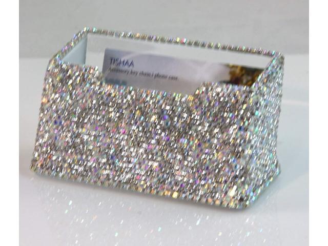 Tishaa Crystal Spark Bling Bling Decorative Business Card Holder