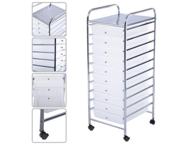 Costway 10 Drawer Rolling Storage Cart Scrapbook Paper Office
