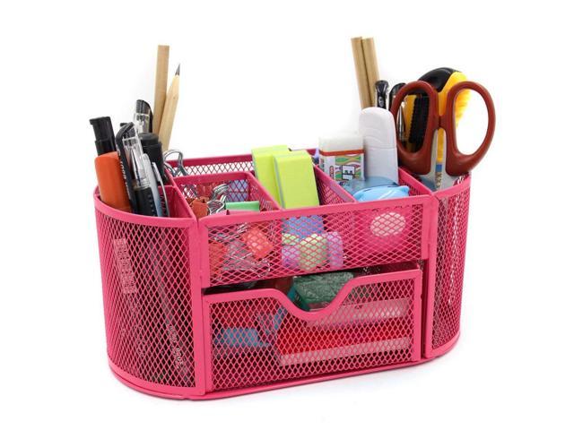 Mesh Desk Organizer Office Supply Caddy Drawer With Pen Holder