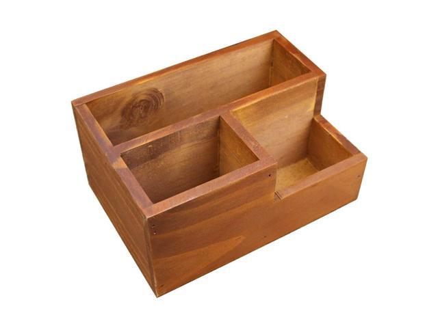 Retro Wooden Storage Box for Office Storage Shelves Storage Basket Filing Module for Postcard Remote Control Stationery or Small Things Style 3
