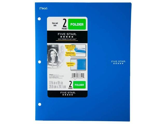 Plastic Stay-Put Tabs 2 Black Pocket Folder No Prongs