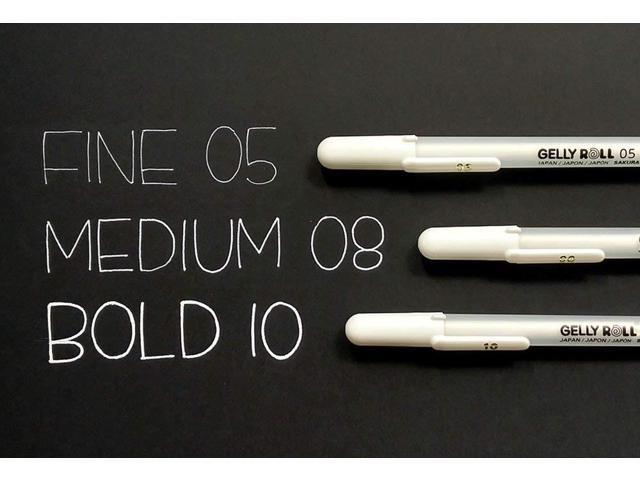 6pk Pen White Sakura 57458 Gelly Roll Classic 10 Bold Pt.