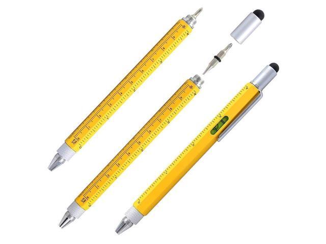 Screwdriver Pen 6 in 1 Combo Pen with Ruler, Levelgauge, Ballpoint Pen, Stylus and 2 Screw Driver, Multi-functional Tools for... 