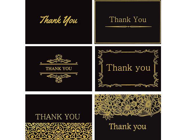 120 Elegant Thank You Cards in Black with Envelopes and Stickers - Highest  Quality 6 Designs Bulk Notes Embossed with Gold Foil Letters for Wedding,  Formal, Business, Graduation, Funeral 4x6 - Newegg.com