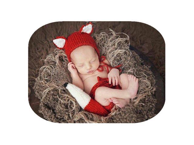 knitted fox baby outfit