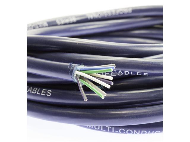 25 FT VOODOO 18 AWG Gauge 9 Conductor Speed Blue Wire Speaker Trailer Copper Stranded