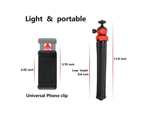 Zedoli Phone//Camera Tripod Sports Camera GoPro 3 in 1 12 Flexible Tripod with Bluetooth Remote and Universal Phone Clip Tripod Compatible iPhone Camera Waterproof Android Phone