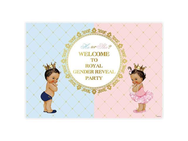 Allenjoy 6x4ft Royal Gender Reveal Theme Party Backdrop He Or She