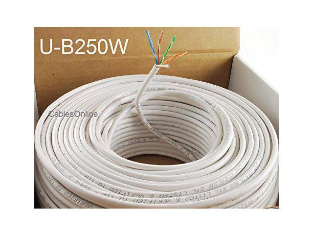 Green U-B250G CablesOnline 250ft CAT5e 100/% Pure Copper RJ45 350Mhz UTP Solid Ethernet Cable Spool
