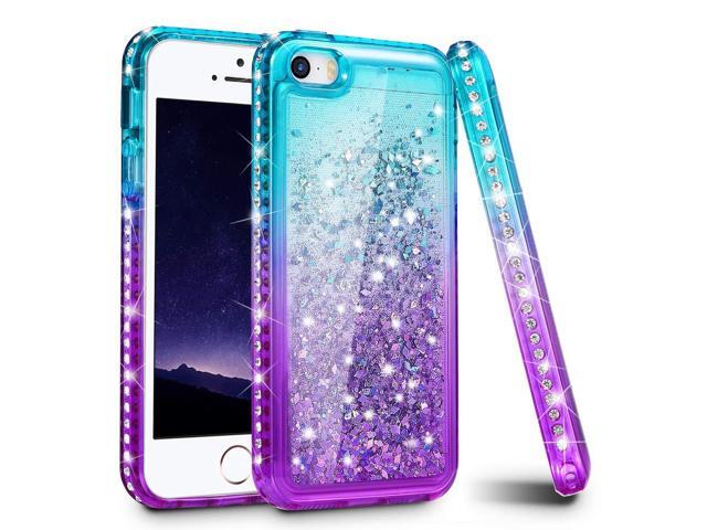 Iphone 5s Case Iphone Se Iphone 5 Case Ruky Gradient Quicksand Series Glitter Flowing Liquid Floating Sparkle Bling Diamond Soft Tpu Girls Women Cute Case For Iphone 5 5s Se Aqua Purple Newegg Com