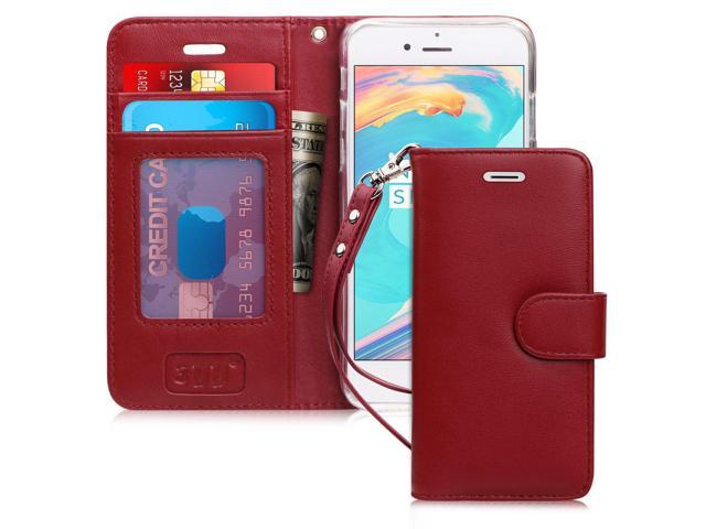 Apple iPhone 6/iPhone 6S Case,iCoverCase Genuine Leather Wallet Case Red Slim Fit Folio Book Design with Stand and Card Slots Flip Case Cover for Apple iPhone 6/iPhone 6S 4.7 inch