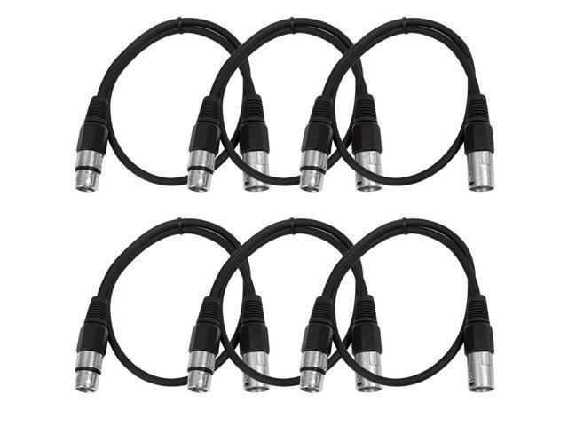 Balanced Blue and Yellow 6 Foot Patch Cord SAXLX-6-4 Pack of 6' XLR Male to XLR Female Patch Cables SEISMIC AUDIO 