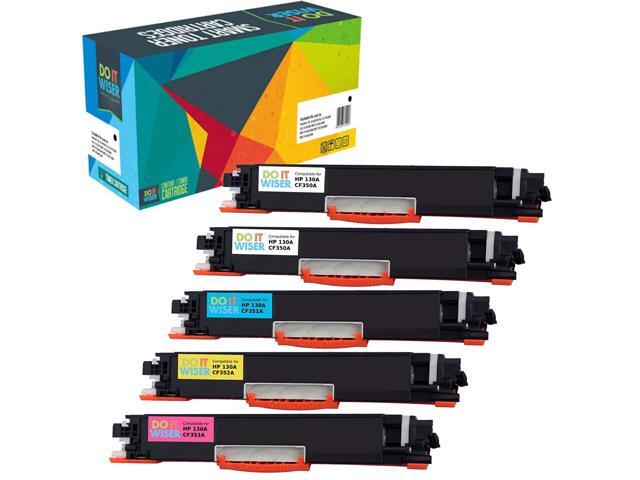Do it Wiser Compatible Toner Replacement for HP 130A CF350A for HP Laserjet Pro Color MFP M176 Black Cyan Magenta Yellow, 5-Pack M177fw Printers M177