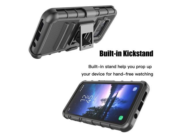Full Body Heavy Duty Shock Absorbing Kickstand Carrying Armor Combo Cases Cover for Samsung Galaxy S8 SVIII 5.8 inch Jeylly S8 Case G950A Galaxy S8 Holsters Clips Case Belt Clip Purple