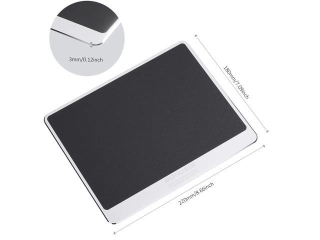 Rubber Bottom Silver Double Sided Accurate Control Mouse Mat for PC BONUSIS Resin Coated Aluminum Alloy Non-Slip Gaming Mouse Pad