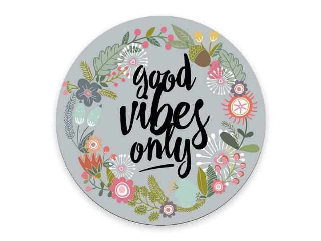 Good Vibes Only Mouse Pad Floral Quote Cute Dorm Decor Office Desk