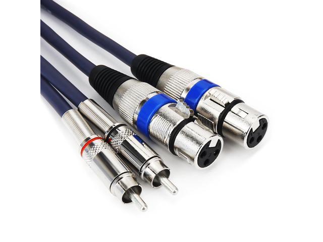 10 Feet TISINO 2 RCA to 2 XLR Male HiFi Stereo Audio Connection Microphone Cable Wire Cord Path Cable 