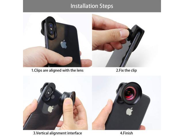 ANGFLY 4K HD 2 in 1 Aspherical Wide Angle Lens /& Super Macro Lens,Clip-On Cell Phone Camera Lenses Compatible with iPhone,Android,Samsung Mobile Phones and Tablets Phone Camera Lens Pro