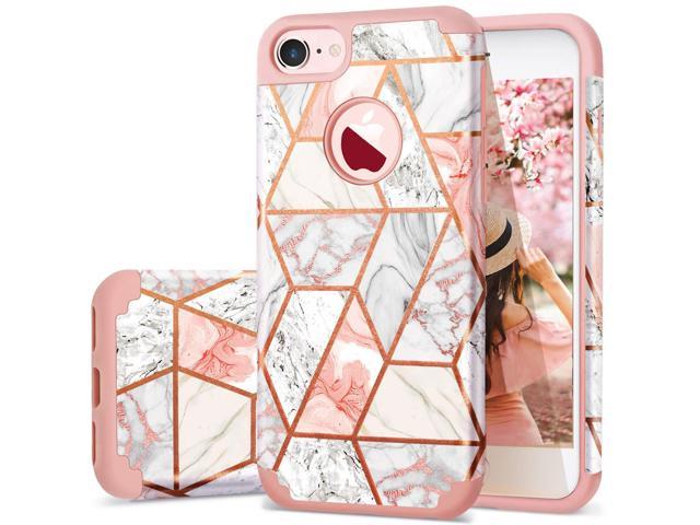 Fingic Iphone 7 Case Iphone 8 Case Rose Gold Marble Design Shiny Glitter Bumper Hybrid Hard Pc Soft Rubber Silicone Cover Anti Scratch Shockproof Protective Case For Apple Iphone 7 Iphone 8 4 7 Newegg Com