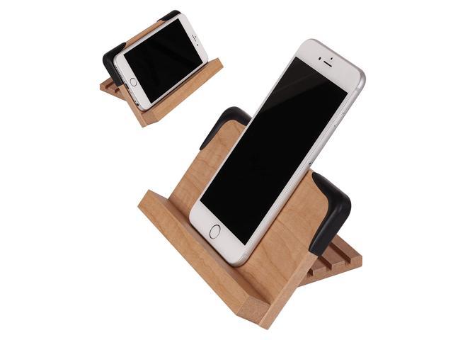 Cell Phone Stand Adjustable Wood Multi Angle Desktop Stand For