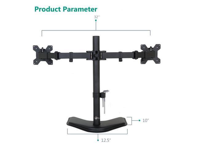 WALI Free Standing Dual LCD Monitor Desk Mount Fully Adjustable Fits Two Screens 