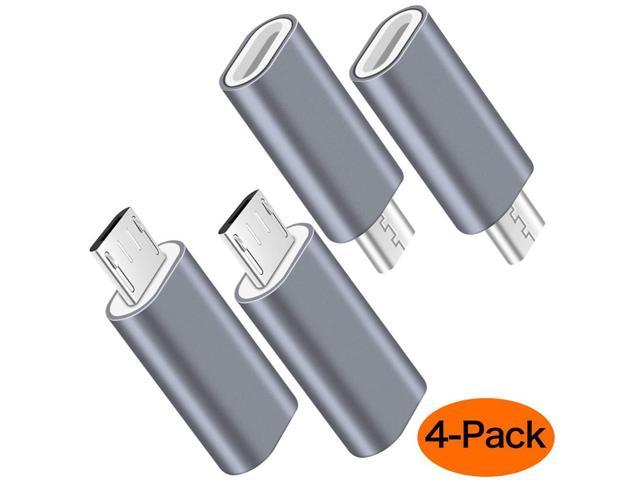 USB C to Micro USB Adapter, Grey Type C Female to Micro USB Male Convert Connector Support Charge Data Sync Compatible with Samsung Galaxy S7 S7 Edge Nexus 5 6 and Micro USB Devices 4-Pack 