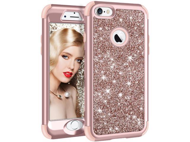 Iphone 6s Case Iphone 6 Case Vofolen Iphone 6s Case Glitter Bling Shiny Heavy Duty Protection Full Body Protective Hard Shell Hybrid Rubber Bumper Armor With Front Cover For Iphone 6 6s
