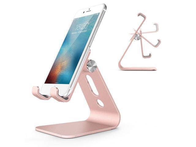 Cell Phone Stand, OMOTON Adjustable Aluminum Desktop Cellphone Tablet Stand  Holder for Cellphones, iPhone and E-Readers, Rose Gold - Newegg.com