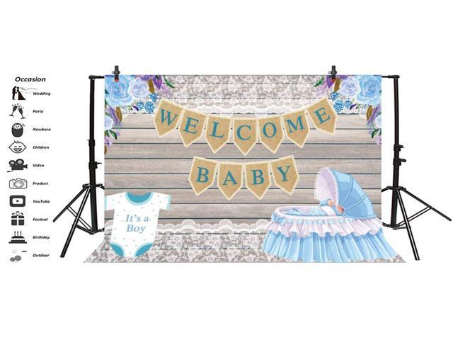 6x4ft Vinyl Custom Background Welcoming Baby Ace Thank You for Your Trust Black and Gold Crown Backdrop for Baby Shower Photography LYZY1255 for Party Decoration Birthday YouTube Videos School Photos