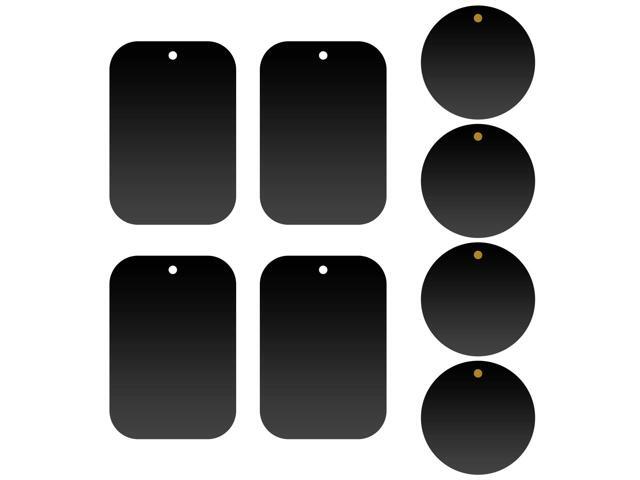 Mount Metal Plate with 3M Adhesive Replacement Kits for Magnet Mount Magnetic Cell Phone Car Mount Holder Cradle with 4 Rectangle and 4 Round Universal 8 Pack-Black