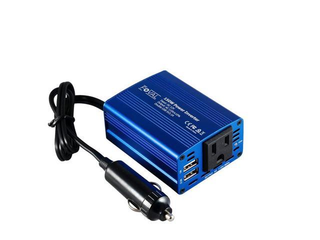 150W Power Inverter DC 12V to 110V AC Converter with 3.1A Dual USB Car Charger Blue 