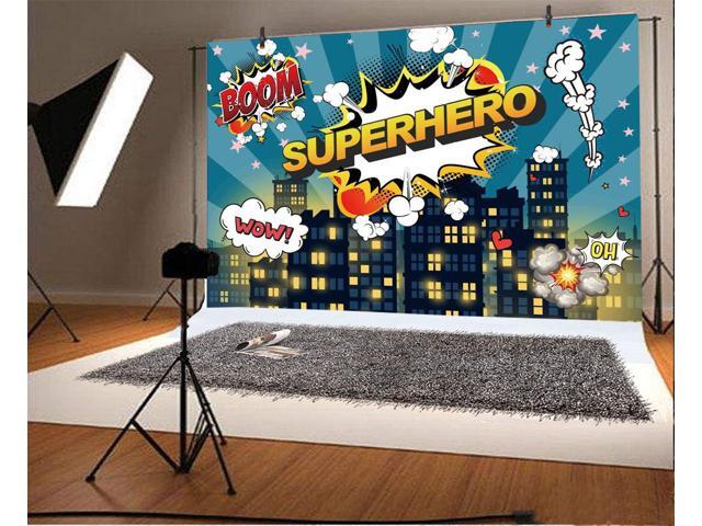 Yeele-Superhero-Background 10x8ft Photography Background Super Hero Themed City Glare High-Rise Building Night Photo Backdrops Pictures Studio Props Wallpaper