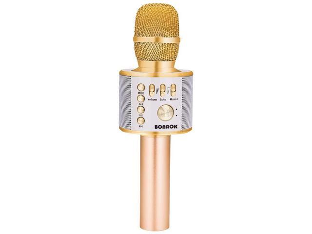 Must bit Mandated BONAOK Wireless Bluetooth Karaoke Microphone,3-in-1 Portable Handheld  karaoke Mic Easter Gift Home Party Birthday Speaker Machine for  iPhone/Android/iPad/Sony, PC and All Smartphone(Gold) - Newegg.com