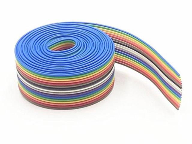 New 2M 40 WAY Flat Color Rainbow Ribbon Cable Wire Rainbow Cable